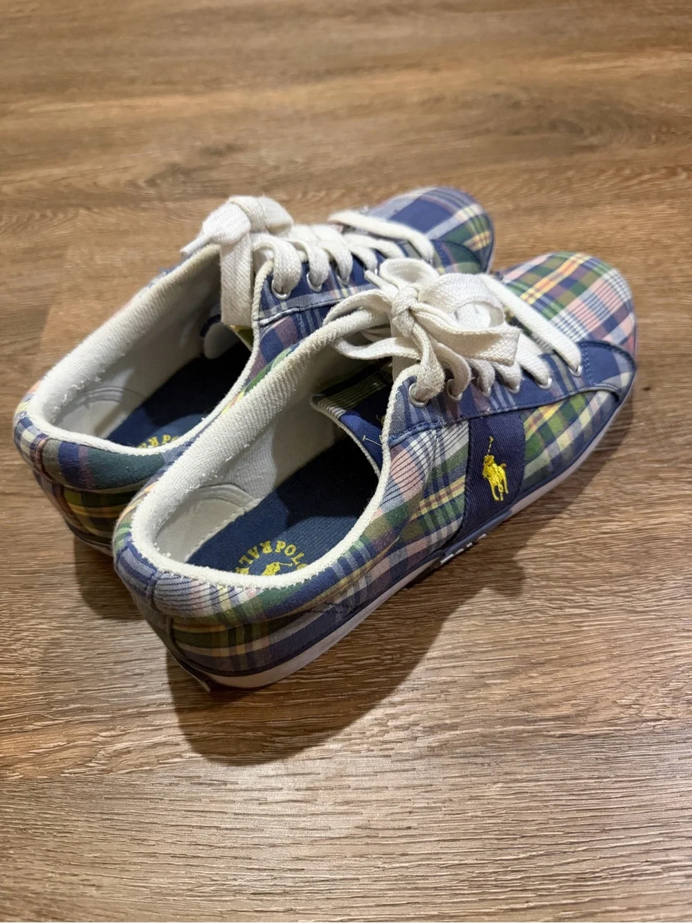 Polo Ralph Lauren Gillian Vintage BL Madras Plaid Sneakers Men’s 10B Narrow